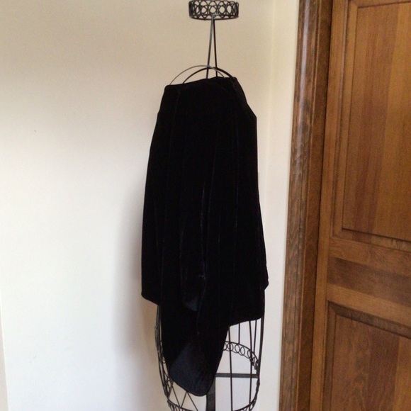 Black Velvet Kimono Sleeve Ballet Neck Top XS/TP - Picture 3 of 5